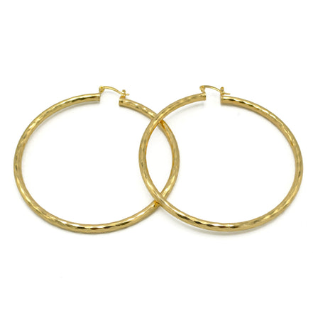 GOLD EXTRA LARGE HOOP EARRINGS #HNE90730GD (GA3)