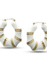 GOLD WHITE EPOXY BAMBOO EARRINGS #HNE90732WH (GF2)
