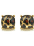 GOLD AND BROWN SQUARE STUD EARRINGS#HNE90740BRW (GD17)