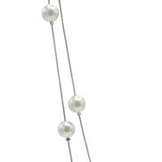 SILVER AND CREAM PEARL 2 ROW LAYER NK AND EAR SET #SQWS0912516S(XL10)