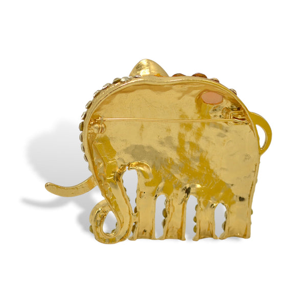 Crystal gold elephant Pin(brooch) #HNP90738