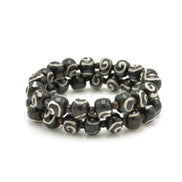 black Brown bone  beads memory wire set of 2stretch bracelet#FWNK-1910-21-BRC