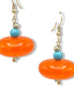 Silver Amber and Turquoise Bead Drop Earrings#FWNK-1808-28-ER