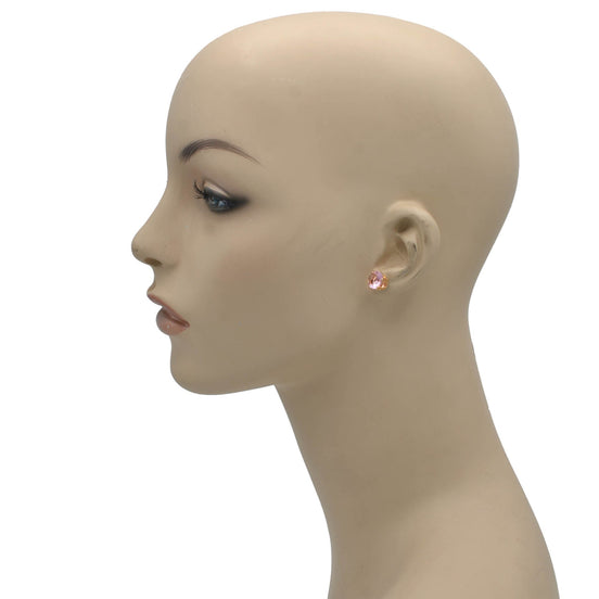 GOLD ROSE CRYSTAL 3 PAIR SET GRADUATED STUD EARRINGS #HNE86567GDRS(SE5)