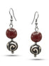 SILVER WINE AND BROWN COLOR RESIN BEADS EARRINGS #FWNK-2206-014-ER