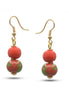 Orange And Coral Ceramic Beads Drop Earrings #FWNK-2206-007-ER