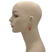 Orange And Coral Ceramic Beads Drop Earrings #FWNK-2206-007-ER