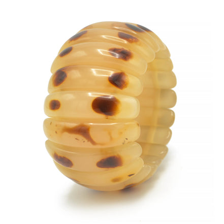 NATURAL COLOR RESIN BEADS MEMORY WIRE STRETCH BRACELET #FWNK-2206-019