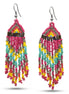 SILVER MULTI COLOR SEED BEADS CHANDELIER EARRINGS #FWNK-2206-061