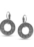 SILVER OXIDIZE CIRCLE EURO EARRINGS #HNE90847SL (HB4)