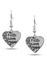 SILVER OXIDIZE HEART PENDANT DROP EARRINGS #HNE90894SL (UC5)