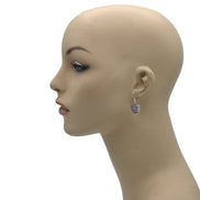 SILVER OXIDIZE HEART PENDANT DROP EARRINGS #HNE90894SL (UC5)