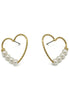 Gold Heart Pearl Earrings #SQS0816002GLD(OD20)
