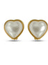 Gold cream heart pearl clip-on earring #HNE90832CLIPGD (BG9)