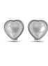 Rhodium off white heart pearl clip-on earring #HNE90832CLIPRD (BG9)