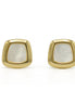 Gold and Mother of pearl clip earrings# HNE90837CLIPGD