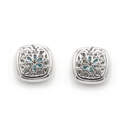 Two Tone Abalone Square Earrings Set# 73014ER-ABAL.(FA12)