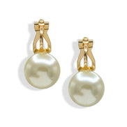 Timeless Cream Pearl & Gold Clip-On Earrings 0.8