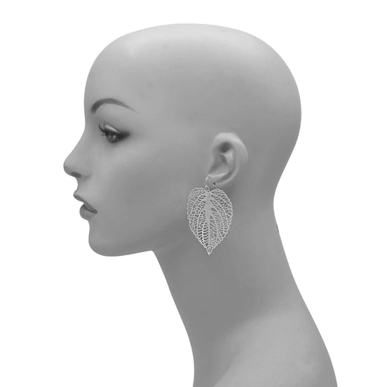 Gold Leaf light weight Dangle earrings #HNE90849RD (SHBD3)