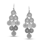 Rhodium Multi Circle Chandelier Earring #HNE90853RD (OH19)