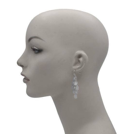 Rhodium Multi Circle Chandelier Earring #HNE90853RD (OH19)