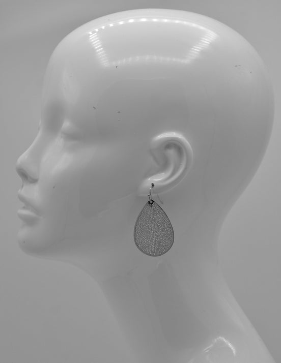 Rhodium Teardrop Dangle Earrings#HNE90848RD (SHAB2)