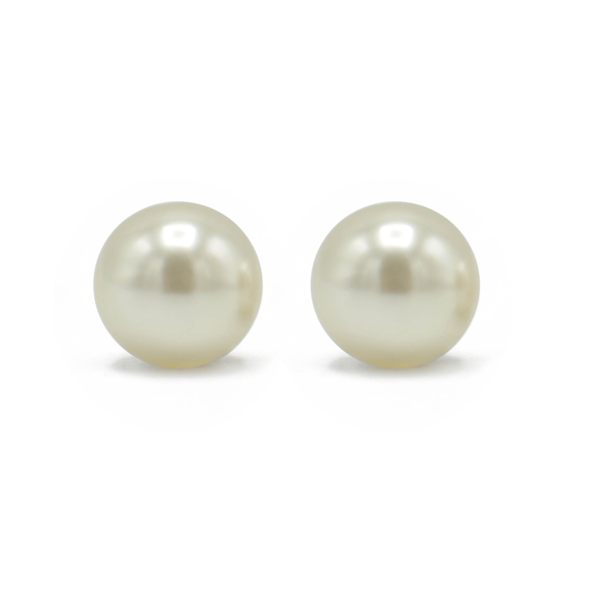 Gold 16Mm Cream Pearl Stud Earring #HNE90895-16MMGDCM(EH2)