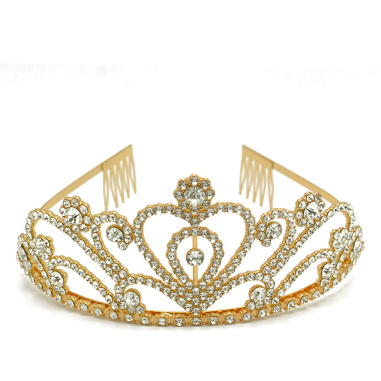 Gold Crystal head piece for Bridal crown topper hair peace #HNT90927G