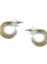 Two Tone Crossover small Hoop Earrings# HNE90905(FC22)