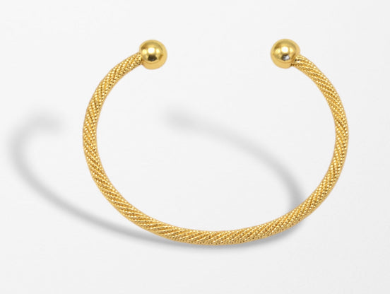 Gold Ball cuff Bracelet #SWKK-6093GLD (JH9)
