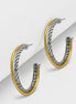 Two Tone Crossover  large Hoop Earrings# HNE90906
