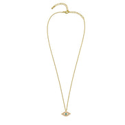 Gold crystal evil eye turquoise stone pendant necklace#HNN90858G(LE17)