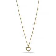 Gold open heart Crystal Pendant Necklace #HNN90859G(LH18)
