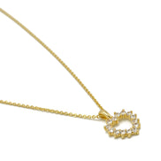 Gold open heart Crystal Pendant Necklace #HNN90859G(LH18)