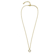 Gold open heart Crystal Pendant Necklace #HNN90859G(LH18)