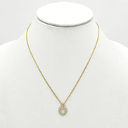 Gold open heart Crystal Pendant Necklace #HNN90859G(LH18)