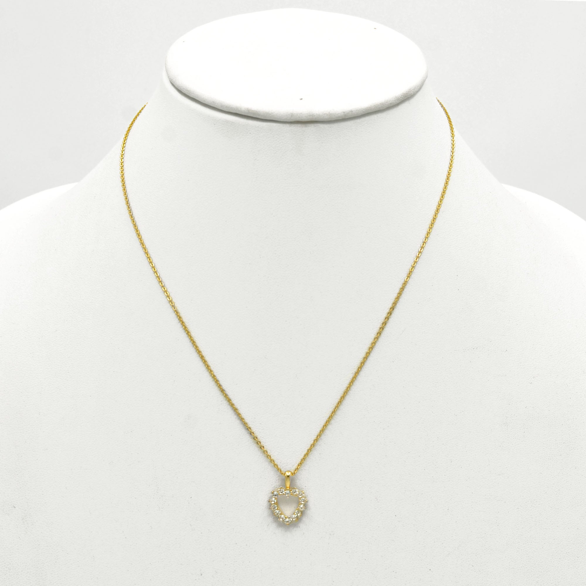 Gold open heart Crystal Pendant Necklace #HNN90859G(LH18)