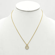 Gold open heart Crystal Pendant Necklace #HNN90859G(LH18)