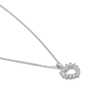 Rhodium open heart Crystal Pendant Necklace #HNN90859R(LH18)