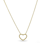 Gold Heart Charm pendant Necklace #HNN90860G(LF18)