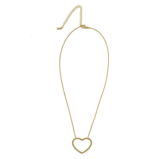Gold Heart Charm pendant Necklace #HNN90860G(LF18)