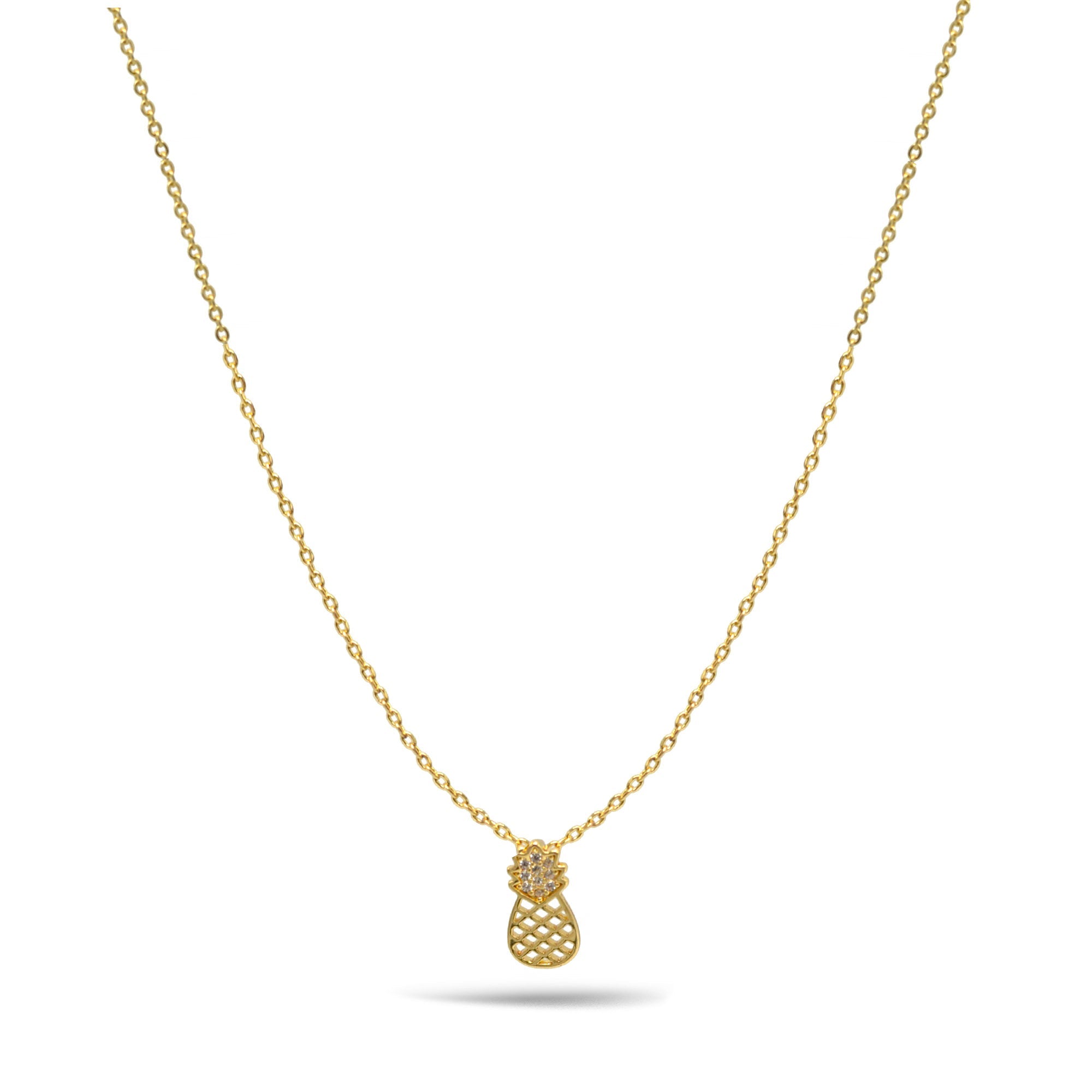 Gold Pinapple Charm Pendant Necklace #HNN90865G(SC13)