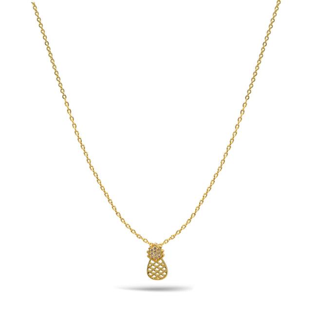 Gold Pinapple Charm Pendant Necklace #HNN90865G(SC13)