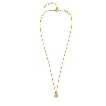 Gold Pinapple Charm Pendant Necklace #HNN90865G(SC13)
