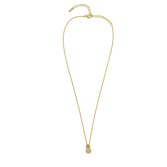 Gold Pinapple Charm Pendant Necklace #HNN90865G(SC13)