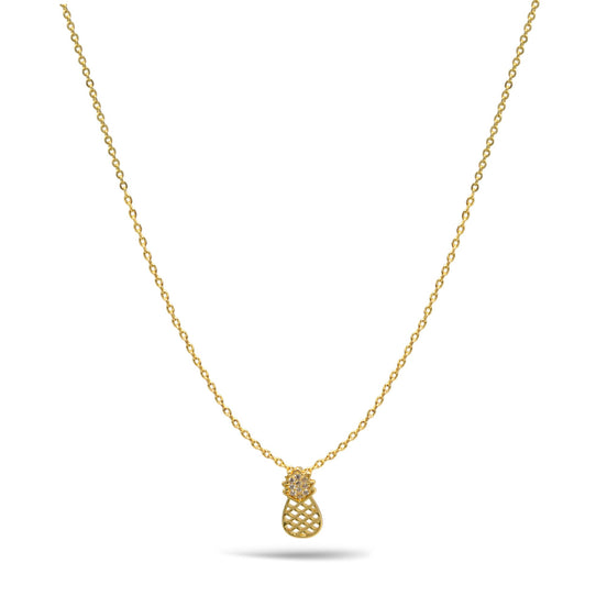 Gold Pinapple Charm Pendant Necklace #HNN90865G(SC13)