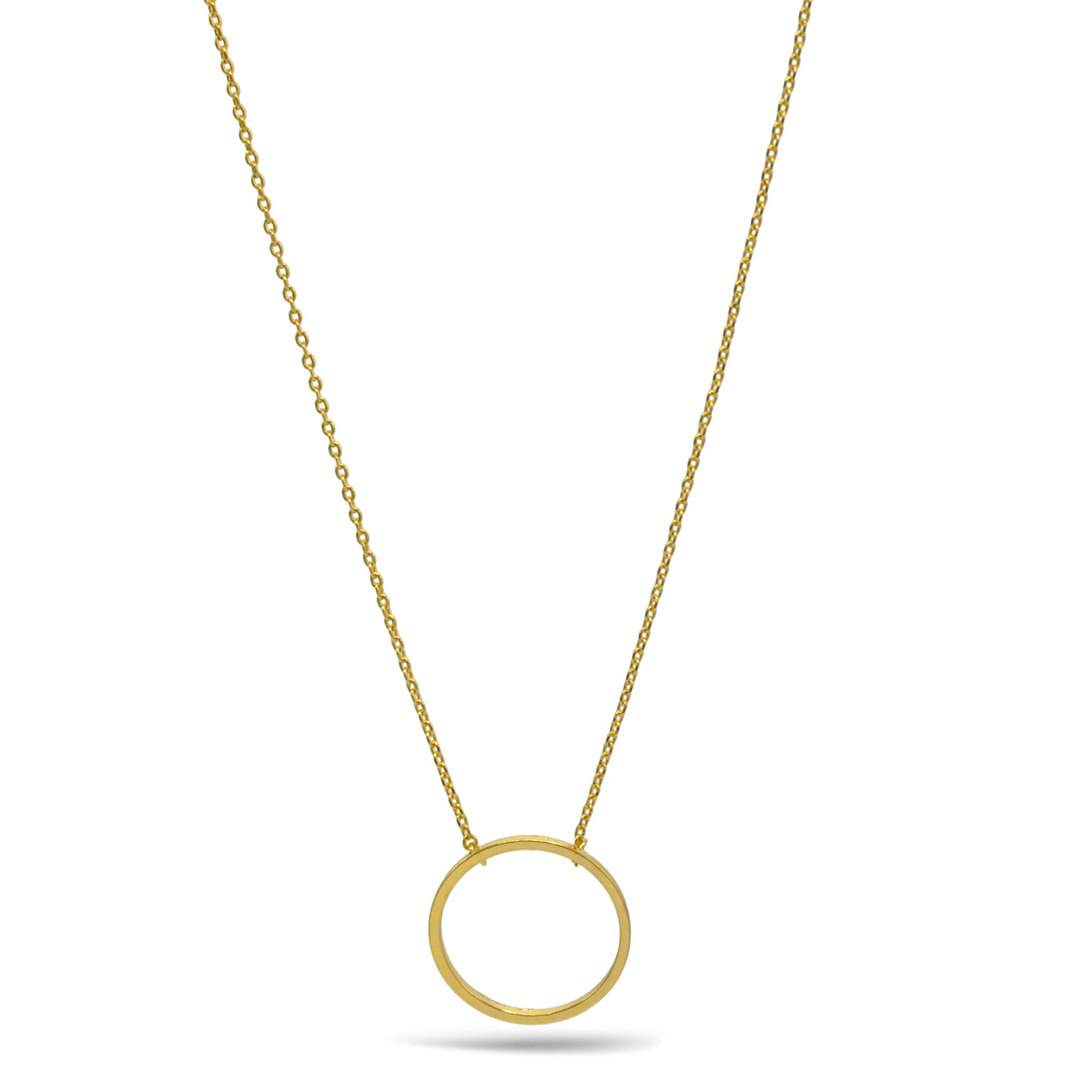 Gold circle Charm Pendant Necklace #HNN90866G(SE15)