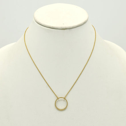 Gold circle Charm Pendant Necklace #HNN90866G(SE15)