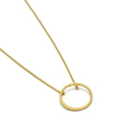 Gold circle Charm Pendant Necklace #HNN90866G(SE15)