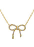 Gold Crystal Bow Pendant Necklace# HNN90868G(SA10)